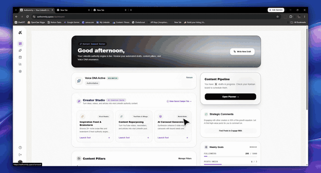 4-Week Algorithmic Strategy Plan live UI in Authormity